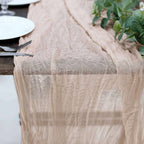 Gauze Cheesecloth 10ft Table Runner Nude - Rustic Boho Style