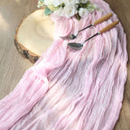 Gauze Cheesecloth 10ft Table Runner Pink - Rustic Boho Style - Bell Racket Store