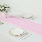 Gauze Cheesecloth 10ft Table Runner Pink - Rustic Boho Style - Bell Racket Store