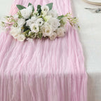 Gauze Cheesecloth 10ft Table Runner Pink - Rustic Boho Style - Bell Racket Store