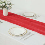 Gauze Cheesecloth 10ft Table Runner Red - Rustic Boho Style - Bell Racket Store
