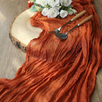 Gauze Cheesecloth 10ft Table Runner Terracotta (Rust) - Rustic Boho Style - Bell Racket Store
