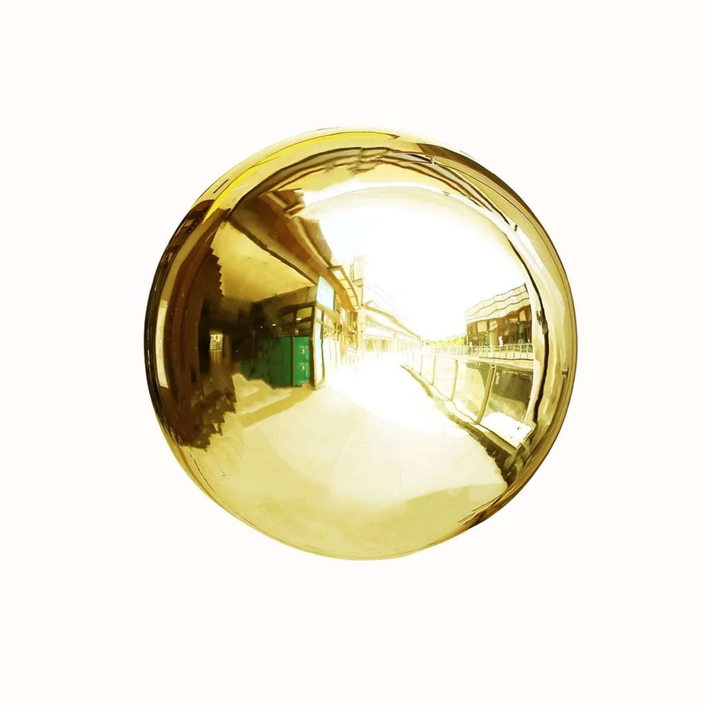 Gazing Globe Mirror Ball Reflective Hollow Stainless Steel Gold Sphere - Decorative Garden Accent Piece 20" - Bell Racket Store