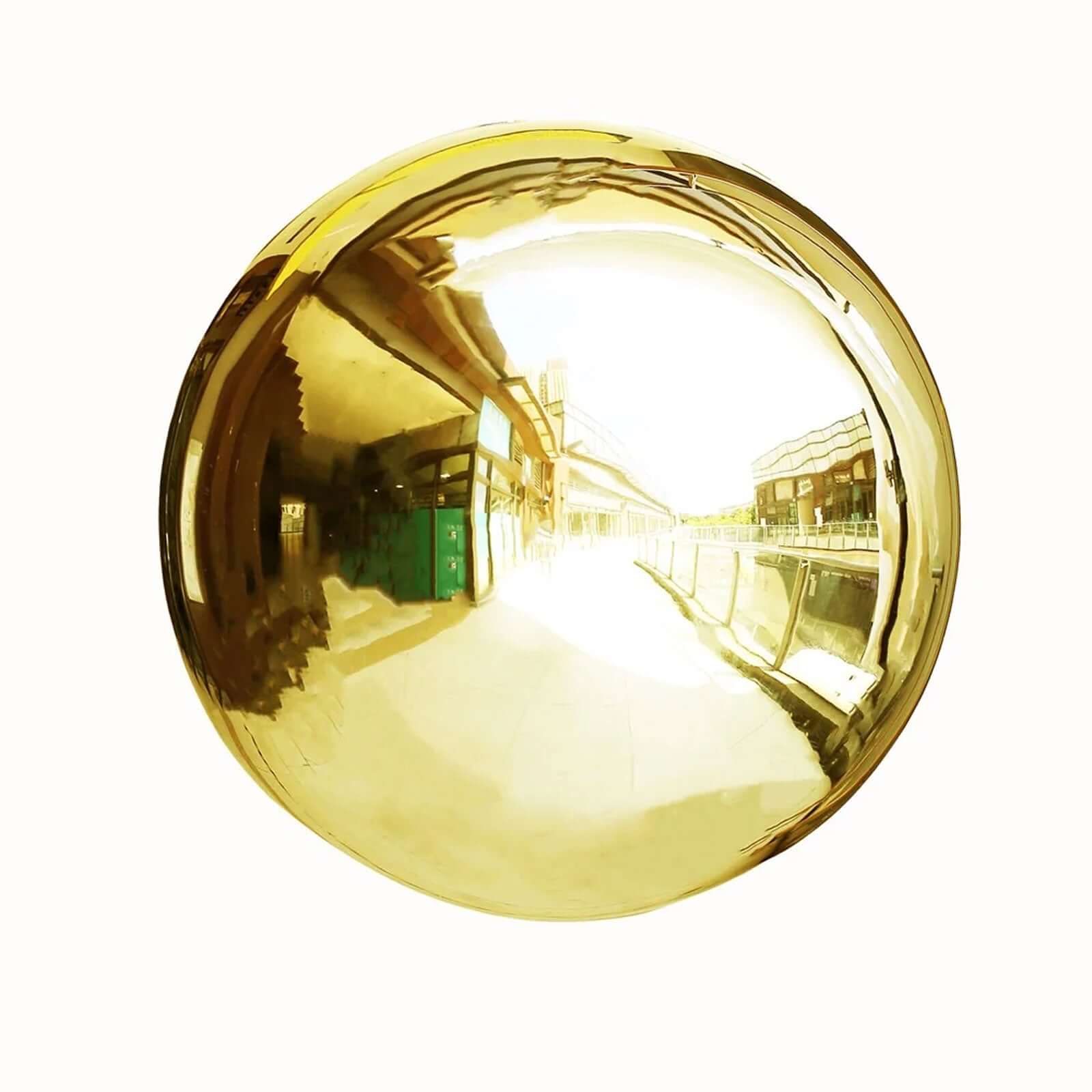 Gazing Globe Mirror Ball Reflective Hollow Stainless Steel Gold Sphere - Decorative Garden Display Ornament 22" - Bell Racket Store