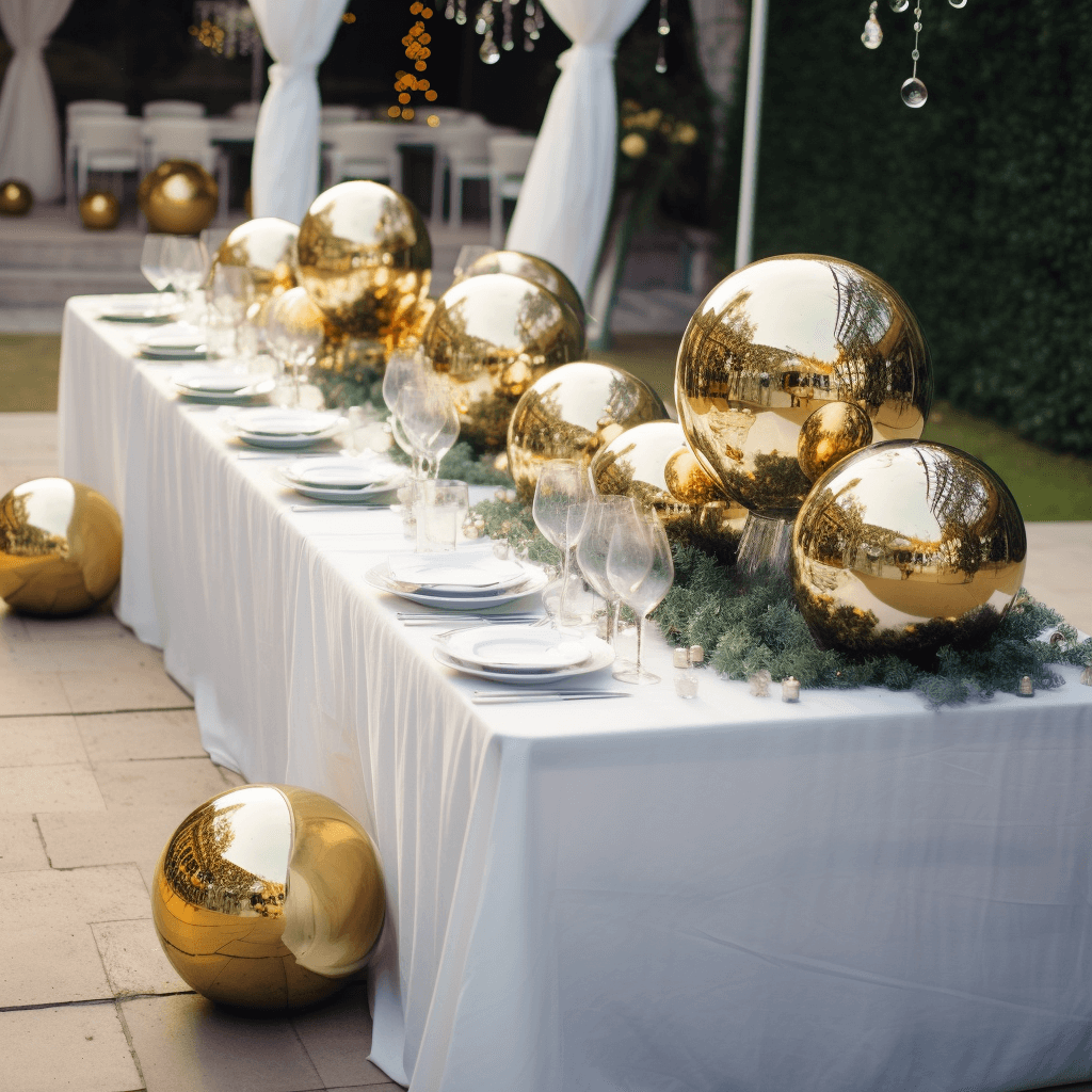Gazing Globe Mirror Ball Reflective Hollow Stainless Steel Gold Sphere - Decorative Garden Display Piece 16" - Bell Racket Store