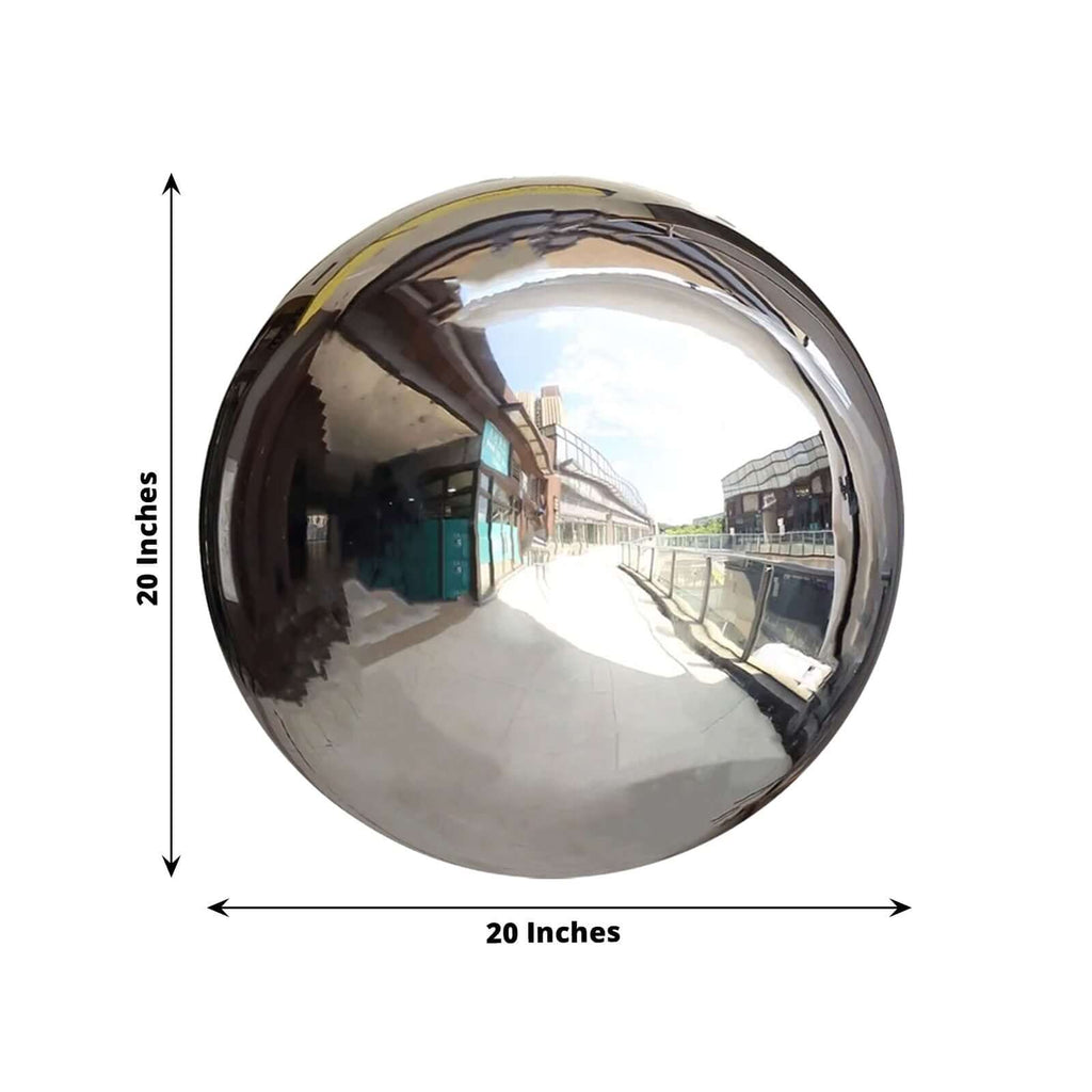 Gazing Globe Mirror Ball Reflective Hollow Stainless Steel Silver Sphere - Decorative Garden Accent Piece 20" - Bell Racket Store