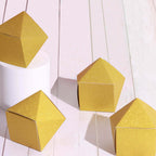 25 Pack 2"x3" Geometric Gold Glitter Wedding Favor Candy Gift Boxes