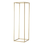 2-Pack Wedding Flower Stand Gold Metal Geometric Column Frame Rectangular - Versatile Floral Pedestal for Sophisticated Arrangements 40"