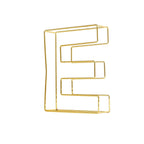 8" Tall Gold Freestanding 3D Decorative Wire Letter, Wedding Centerpiece - E