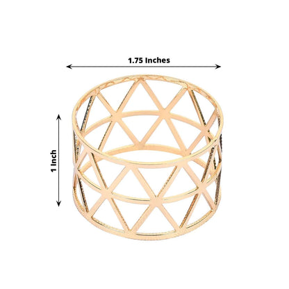 5 Pack Metallic Gold Geometric Napkin Rings, Paper Napkin Holders