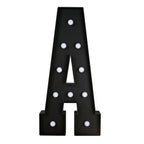 Giant LED Marquee Light Up Letter "A", Black 4ft Pre - Cut Foam Board with 10 Warm White Battery Operated LEDs, Glue Gun and Sticks - Bell Racket Store