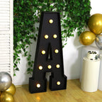 Giant LED Marquee Light Up Letter "A", Black 4ft Pre - Cut Foam Board with 10 Warm White Battery Operated LEDs, Glue Gun and Sticks - Bell Racket Store