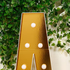 Giant LED Marquee Light Up Letter "A", Gold 4ft Pre - Cut Foam Board with 10 Warm White Battery Operated LEDs, Glue Gun and Sticks - Bell Racket Store