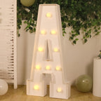 Giant LED Marquee Light Up Letter "A", White 4ft Pre - Cut Foam Board with 10 Warm White Battery Operated LEDs, Glue Gun and Sticks - Bell Racket Store