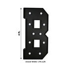 Giant LED Marquee Light Up Letter "B", Black 4ft Pre - Cut Foam Board with 10 Warm White Battery Operated LEDs, Glue Gun and Sticks - Bell Racket Store