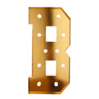 Giant LED Marquee Light Up Letter "B", Gold 4ft Pre - Cut Foam Board with 10 Warm White Battery Operated LEDs, Glue Gun and Sticks - Bell Racket Store