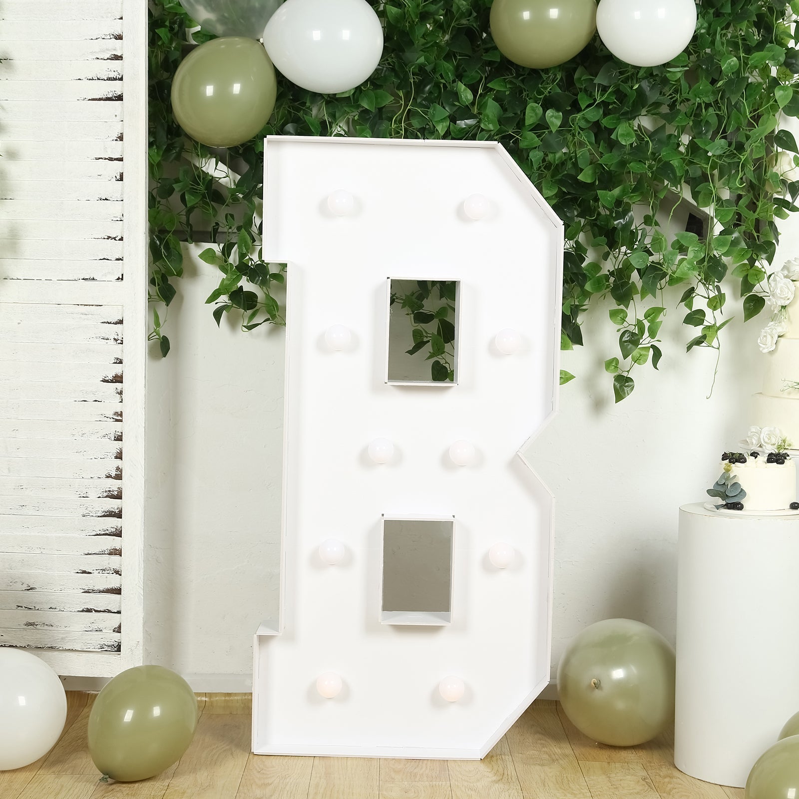 Giant LED Marquee Light Up Letter "B", White 4ft Pre - Cut Foam Board with 10 Warm White Battery Operated LEDs, Glue Gun and Sticks - Bell Racket Store