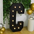Giant LED Marquee Light Up Letter "C", Black 4ft Pre - Cut Foam Board with 10 Warm White Battery Operated LEDs, Glue Gun and Sticks - Bell Racket Store