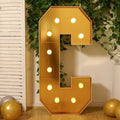 Giant LED Marquee Light Up Letter "C", Gold 4ft Pre - Cut Foam Board with 10 Warm White Battery Operated LEDs, Glue Gun and Sticks - Bell Racket Store