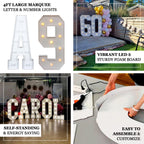 Giant LED Marquee Light Up Letter "C", White 4ft Pre - Cut Foam Board with 10 Warm White Battery Operated LEDs, Glue Gun and Sticks - Bell Racket Store