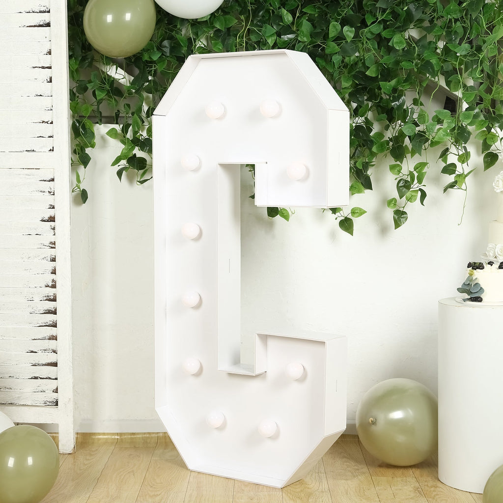 Giant LED Marquee Light Up Letter "C", White 4ft Pre - Cut Foam Board with 10 Warm White Battery Operated LEDs, Glue Gun and Sticks - Bell Racket Store