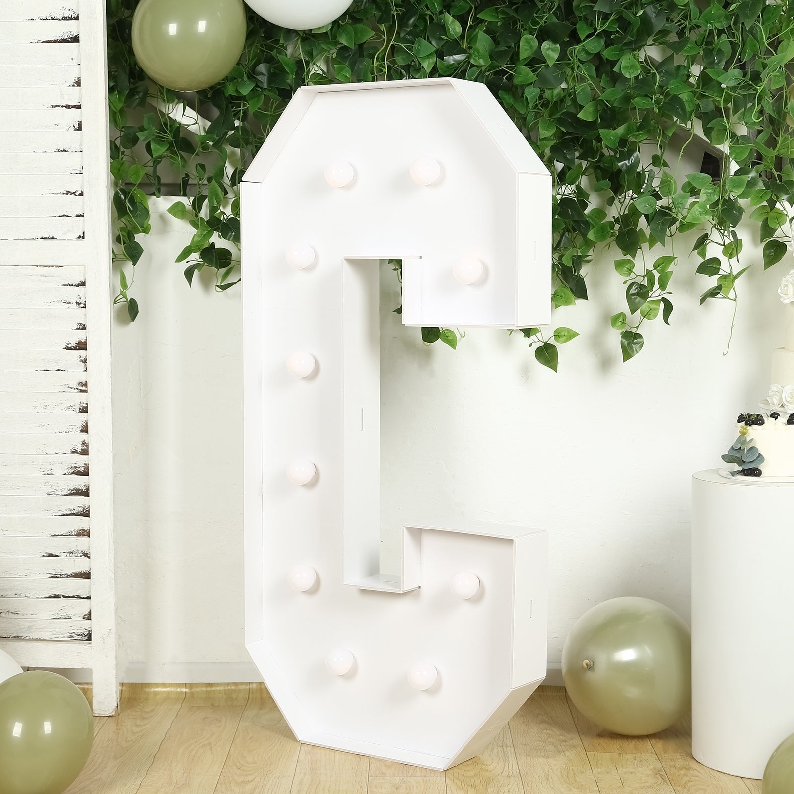 Giant LED Marquee Light Up Letter "C", White 4ft Pre - Cut Foam Board with 10 Warm White Battery Operated LEDs, Glue Gun and Sticks - Bell Racket Store