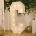 Giant LED Marquee Light Up Letter "C", White 4ft Pre - Cut Foam Board with 10 Warm White Battery Operated LEDs, Glue Gun and Sticks - Bell Racket Store