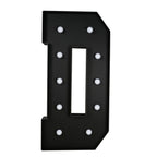 Giant LED Marquee Light Up Letter "D", Black 4ft Pre - Cut Foam Board with 10 Warm White Battery Operated LEDs, Glue Gun and Sticks - Bell Racket Store