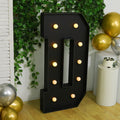 Giant LED Marquee Light Up Letter "D", Black 4ft Pre - Cut Foam Board with 10 Warm White Battery Operated LEDs, Glue Gun and Sticks - Bell Racket Store