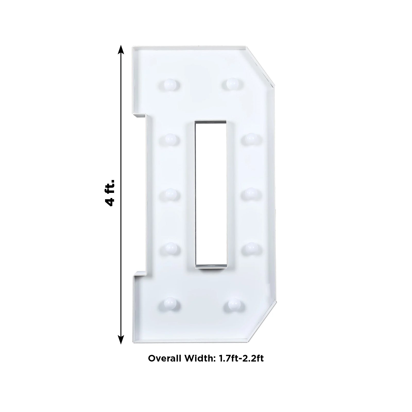 Giant LED Marquee Light Up Letter "D", White 4ft Pre - Cut Foam Board with 10 Warm White Battery Operated LEDs, Glue Gun and Sticks - Bell Racket Store