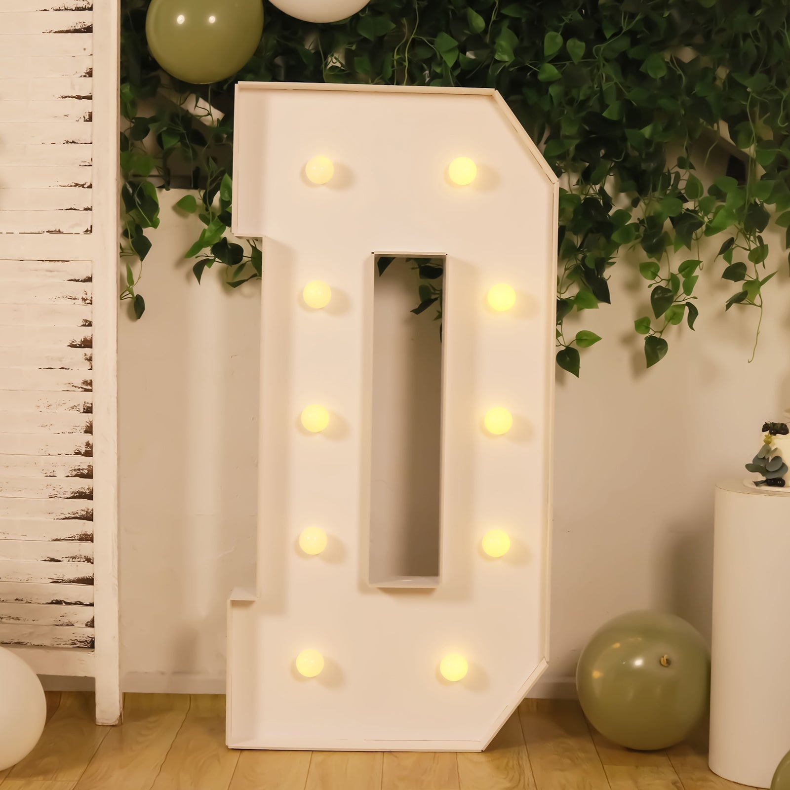 Giant LED Marquee Light Up Letter "D", White 4ft Pre - Cut Foam Board with 10 Warm White Battery Operated LEDs, Glue Gun and Sticks - Bell Racket Store