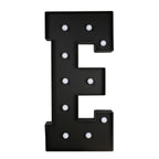 Giant LED Marquee Light Up Letter "E", Black 4ft Pre - Cut Foam Board with 10 Warm White Battery Operated LEDs, Glue Gun and Sticks - Bell Racket Store