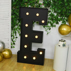 Giant LED Marquee Light Up Letter "E", Black 4ft Pre - Cut Foam Board with 10 Warm White Battery Operated LEDs, Glue Gun and Sticks - Bell Racket Store