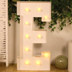 Giant LED Marquee Light Up Letter "E", White 4ft Pre - Cut Foam Board with 10 Warm White Battery Operated LEDs, Glue Gun and Sticks - Bell Racket Store