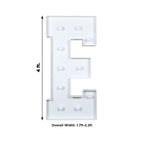 Giant LED Marquee Light Up Letter "E", White 4ft Pre - Cut Foam Board with 10 Warm White Battery Operated LEDs, Glue Gun and Sticks - Bell Racket Store