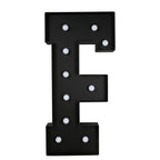 Giant LED Marquee Light Up Letter "F", Black 4ft Pre - Cut Foam Board with 10 Warm White Battery Operated LEDs, Glue Gun and Sticks - Bell Racket Store