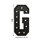 Giant LED Marquee Light Up Letter "G", Black 4ft Pre - Cut Foam Board with 10 Warm White Battery Operated LEDs, Glue Gun and Sticks - Bell Racket Store