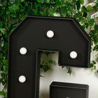 Giant LED Marquee Light Up Letter "G", Black 4ft Pre - Cut Foam Board with 10 Warm White Battery Operated LEDs, Glue Gun and Sticks - Bell Racket Store