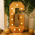 Giant LED Marquee Light Up Letter "G", Gold 4ft Pre - Cut Foam Board with 10 Warm White Battery Operated LEDs, Glue Gun and Sticks - Bell Racket Store
