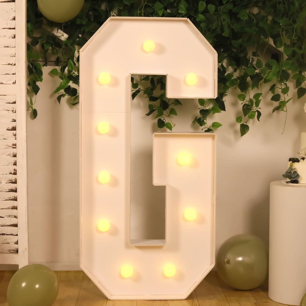 Giant LED Marquee Light Up Letter "G", White 4ft Pre - Cut Foam Board with 10 Warm White Battery Operated LEDs, Glue Gun and Sticks - Bell Racket Store