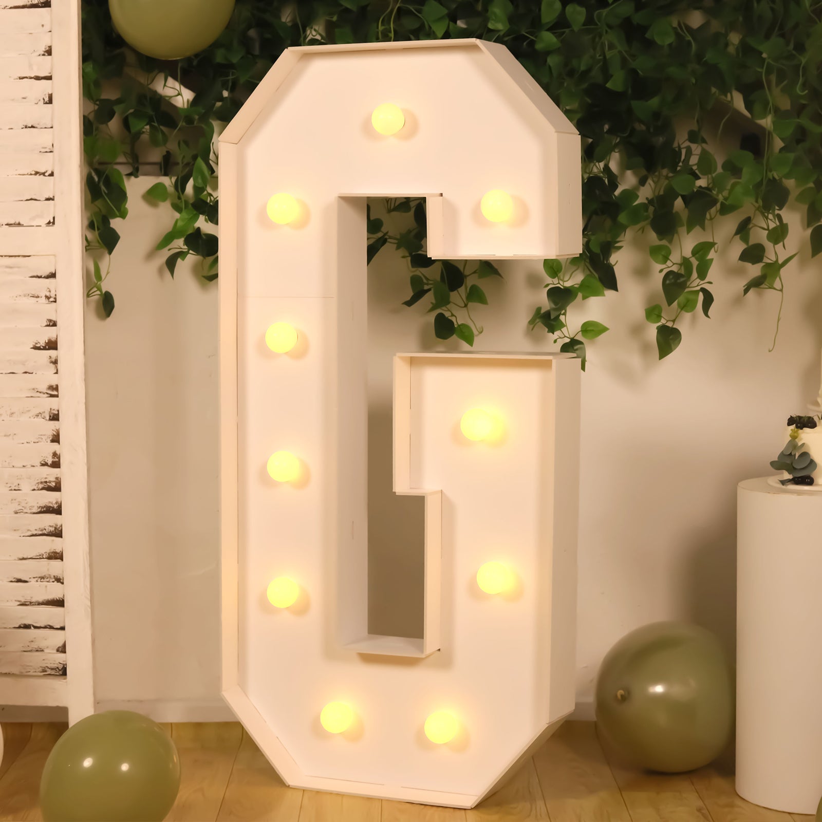 Giant LED Marquee Light Up Letter "G", White 4ft Pre - Cut Foam Board with 10 Warm White Battery Operated LEDs, Glue Gun and Sticks - Bell Racket Store
