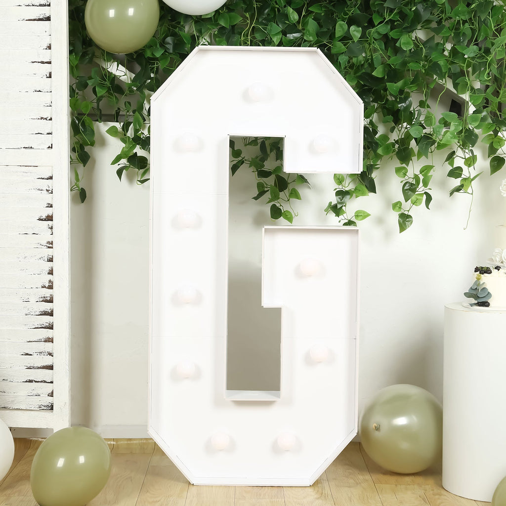 Giant LED Marquee Light Up Letter "G", White 4ft Pre - Cut Foam Board with 10 Warm White Battery Operated LEDs, Glue Gun and Sticks - Bell Racket Store