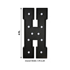 Giant LED Marquee Light Up Letter "H", Black 4ft Pre - Cut Foam Board with 10 Warm White Battery Operated LEDs, Glue Gun and Sticks - Bell Racket Store