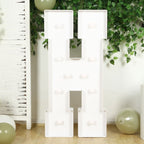 Giant LED Marquee Light Up Letter "H", White 4ft Pre - Cut Foam Board with 10 Warm White Battery Operated LEDs, Glue Gun and Sticks - Bell Racket Store