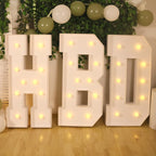 Giant LED Marquee Light Up Letter "H", White 4ft Pre - Cut Foam Board with 10 Warm White Battery Operated LEDs, Glue Gun and Sticks - Bell Racket Store