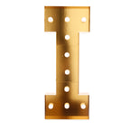 Giant LED Marquee Light Up Letter "I", Gold 4ft Pre - Cut Foam Board with 10 Warm White Battery Operated LEDs, Glue Gun and Sticks - Bell Racket Store