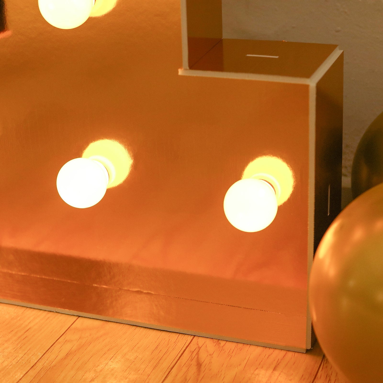 Giant LED Marquee Light Up Letter "I", Gold 4ft Pre - Cut Foam Board with 10 Warm White Battery Operated LEDs, Glue Gun and Sticks - Bell Racket Store