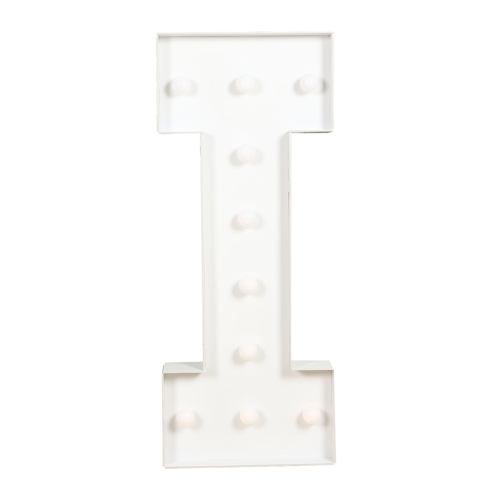 Giant LED Marquee Light Up Letter "I", White 4ft Pre - Cut Foam Board with 10 Warm White Battery Operated LEDs, Glue Gun and Sticks - Bell Racket Store