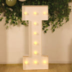 Giant LED Marquee Light Up Letter "I", White 4ft Pre - Cut Foam Board with 10 Warm White Battery Operated LEDs, Glue Gun and Sticks - Bell Racket Store