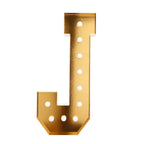 Giant LED Marquee Light Up Letter "J", Gold 4ft Pre - Cut Foam Board with 10 Warm White Battery Operated LEDs, Glue Gun and Sticks - Bell Racket Store